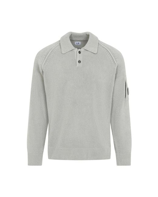 C P Company Gray V-Neck Knitwear for men