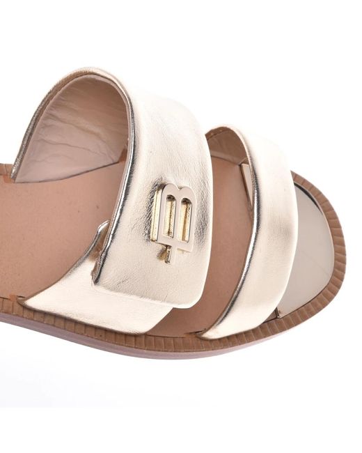 Baldinini Metallic Sandal in platinum nappa leather