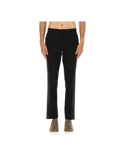 Zegna Black Straight Trousers for men