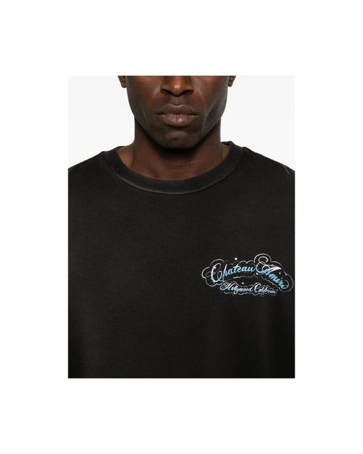 Amiri Tops ,Zwart ,Katoen T-Shirt Met Grafische Print En Ronde Hals in het Black voor heren