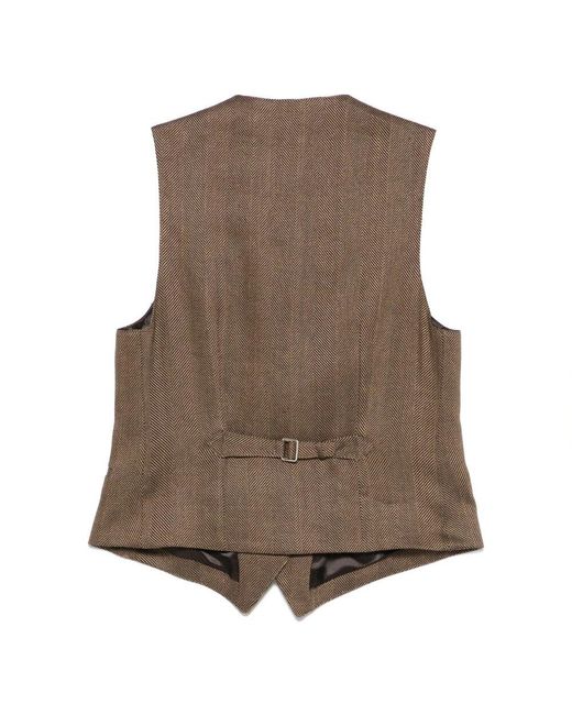 Officine Generale Brown Herringbone Cleo Weste