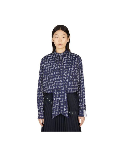 ROKH Blue Schichtiger crop top