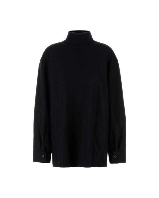 Jil Sander Truien & Vesten ,Zwart ,Wol Wollen Coltrui Blouse in het Black