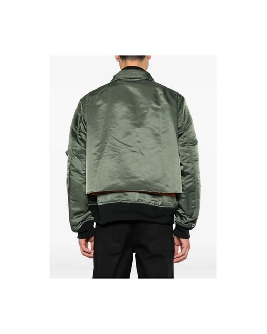 Sacai Green Bomber Jackets for men