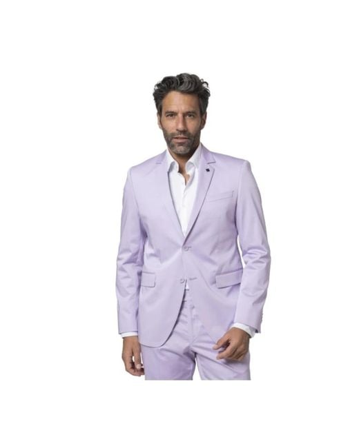 Karl Lagerfeld Mauve baumwoll-satin blazer jacke in Purple für Herren