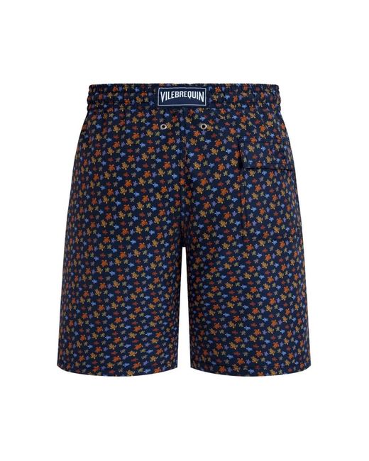 Vilebrequin Badmode ,Blauw ,Long Swim Shorts Micro Ronde Des Tortues in het Blue voor heren