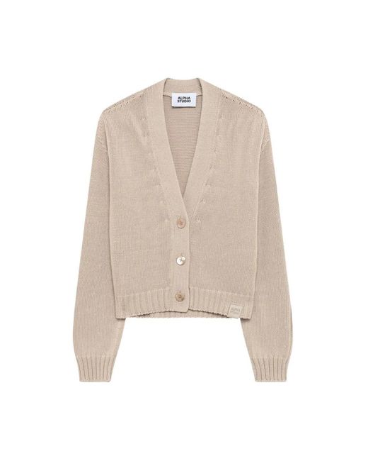 Cardigans Alpha Studio de color Natural