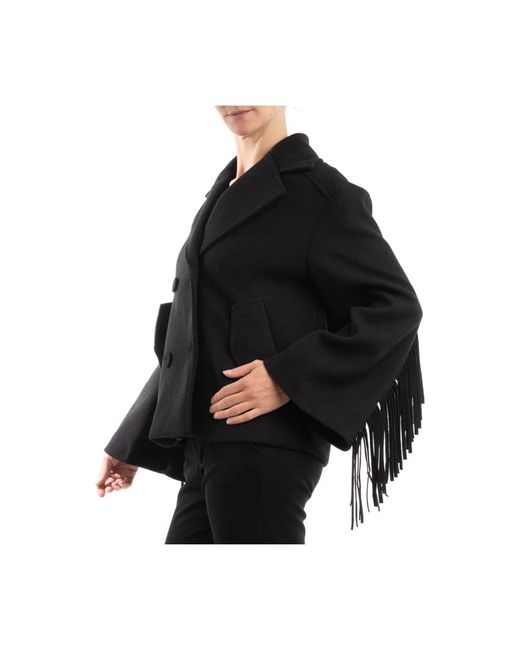 Kaos Black Double-Breasted Coats