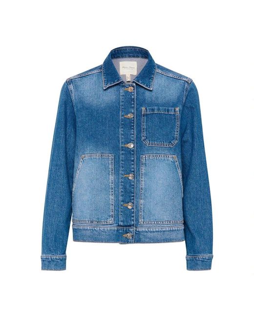 Part Two Blue Denimjacke mit großen taschen