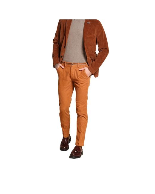 Mason's Broeken ,Katoen Winter Chino Broek in het Brown voor heren