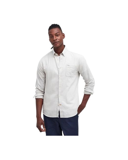 Barbour Overhemden ,Wit ,Katoen Elegante Overhemd Met Lange Mouwen Ivoor in het White voor heren