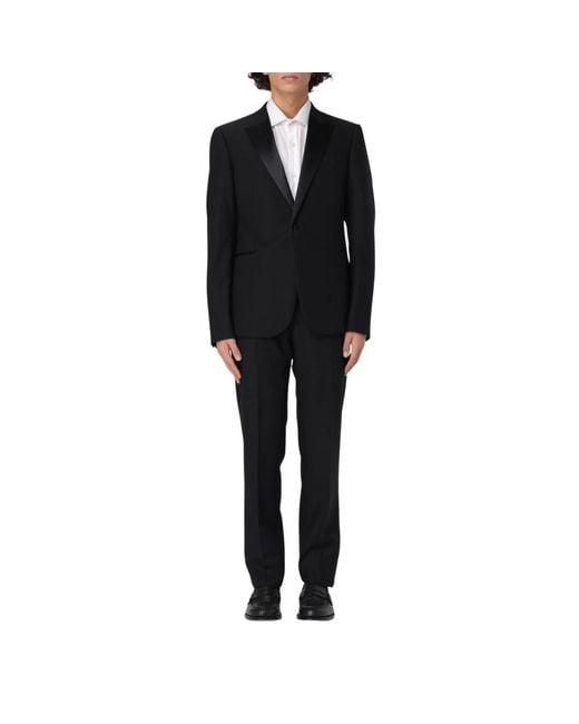 Emporio Armani Blaues Tuxedo Suit in Black für Herren