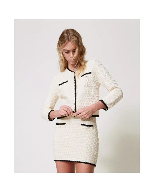Twinset White Short Skirts