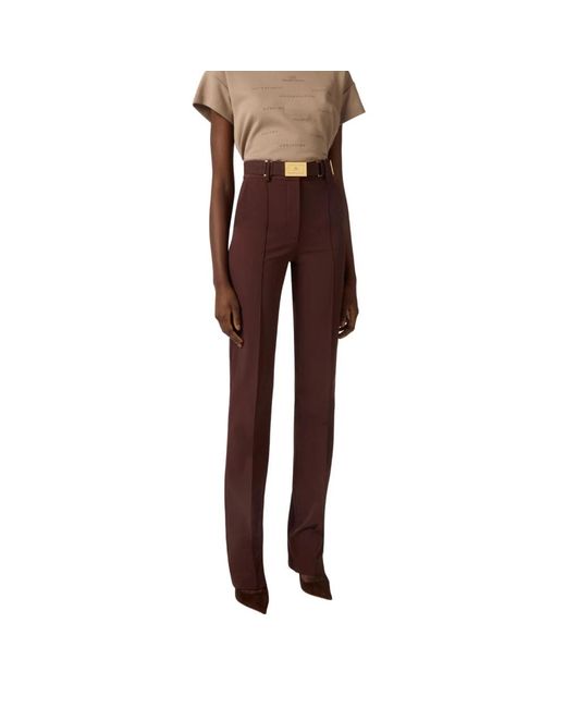 Elisabetta Franchi Purple Straight Trousers