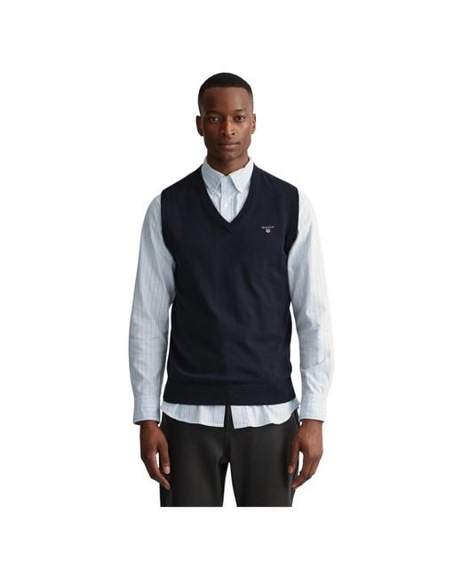 Gant Blue Sleeveless Jumpers for men