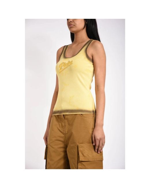 Pinko Yellow Sleeveless Tops