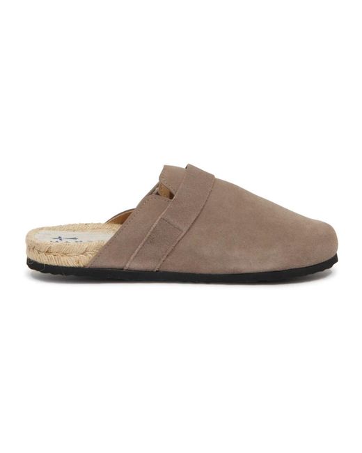 Manebí Schoenen ,Bruin ,Suede Klomp Muiltjes Hamptons Coco Bruin in het Brown