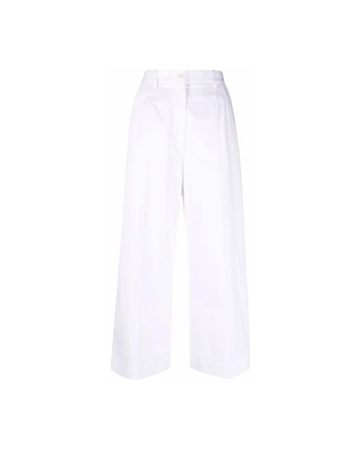 Dolce & Gabbana White Wide Trousers