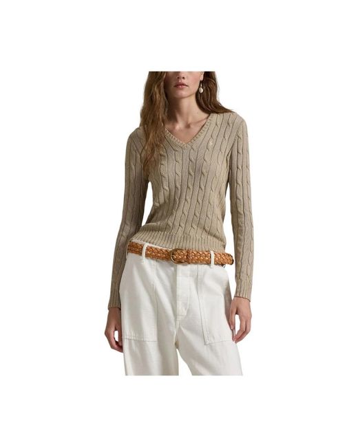 Ralph Lauren Natural V-Neck Knitwear