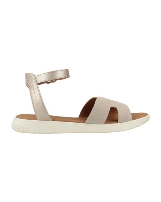 Flat Sandals Geox de color Metallic