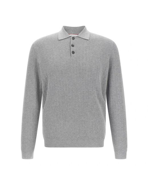 Round-Neck Knitwear Brunello Cucinelli pour homme en coloris Gray