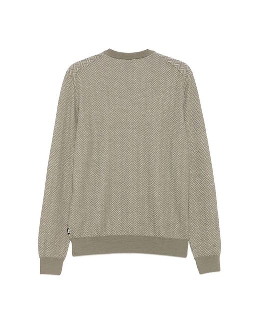 Boss Gray Round-Neck Knitwear for men