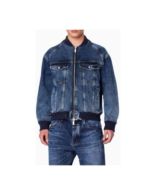 Armani Exchange Blue Denim Jackets for men
