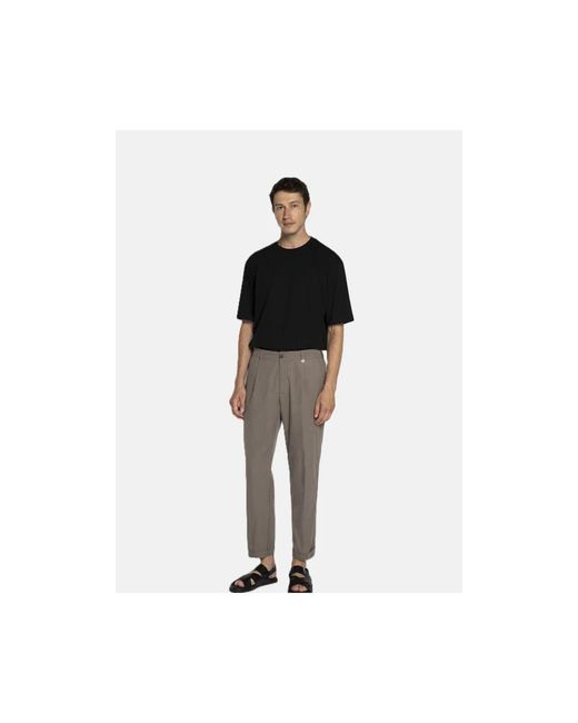 Myths Gray Straight Trousers for men