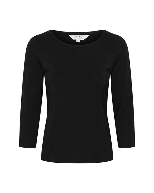 Long Sleeve Tops di Part Two in Black