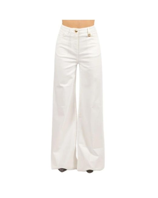 Elisabetta Franchi White Wide Jeans