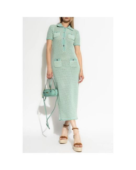 Versace Jurk Met Split Aan De Achterkant in het Green