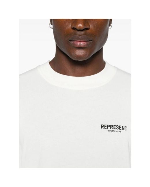 Represent White T-Shirts for men