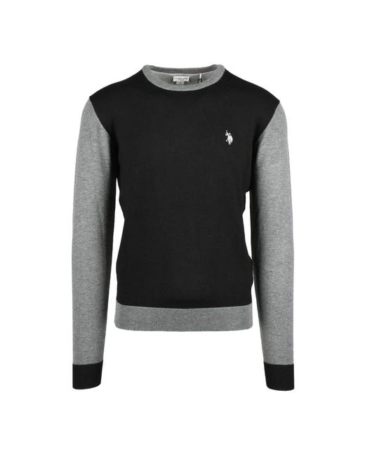 Maglione di maglia elegante di U.S. POLO ASSN. in Black da Uomo