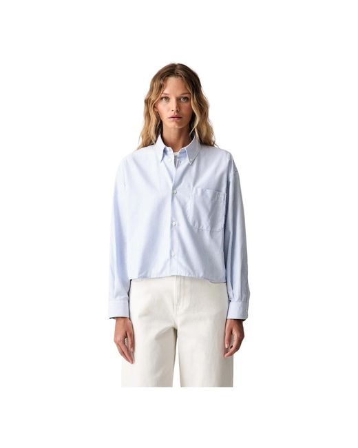 A.P.C. Blue Sophia Button Down Logo