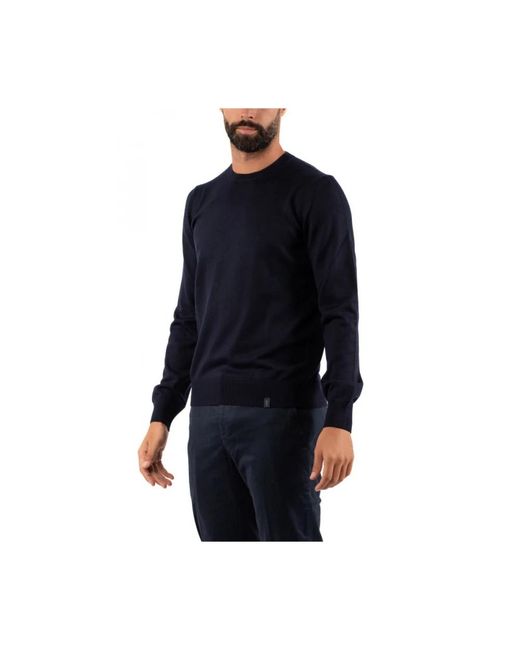 Fay Blue Round-Neck Knitwear for men