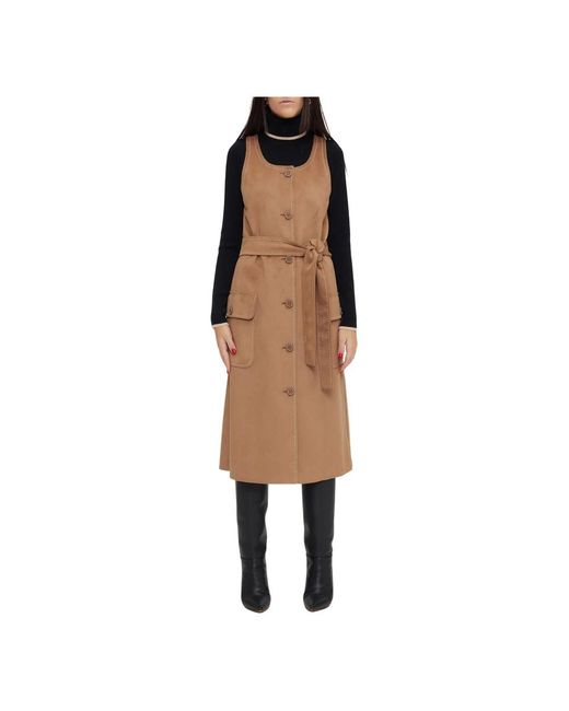 Moschino Kleedjes ,Bruin ,Faux Suede Overhemdjurk in het Natural