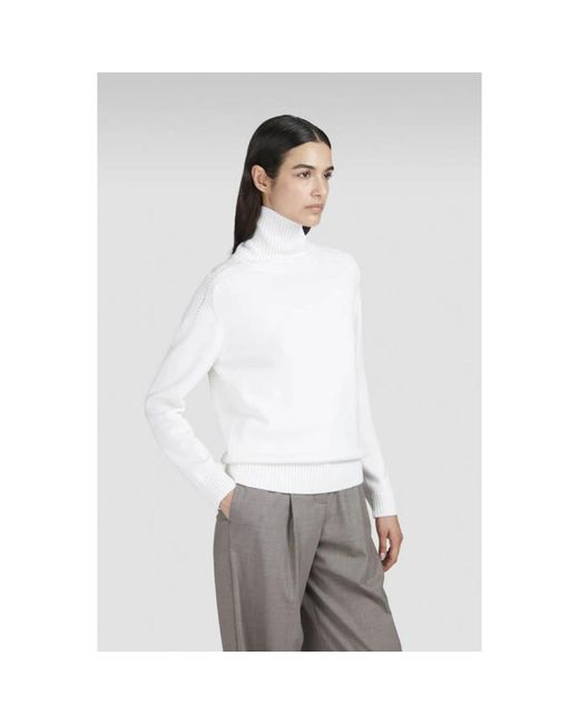 Paul & Shark White Riviera Merino Turtleneck Sweater