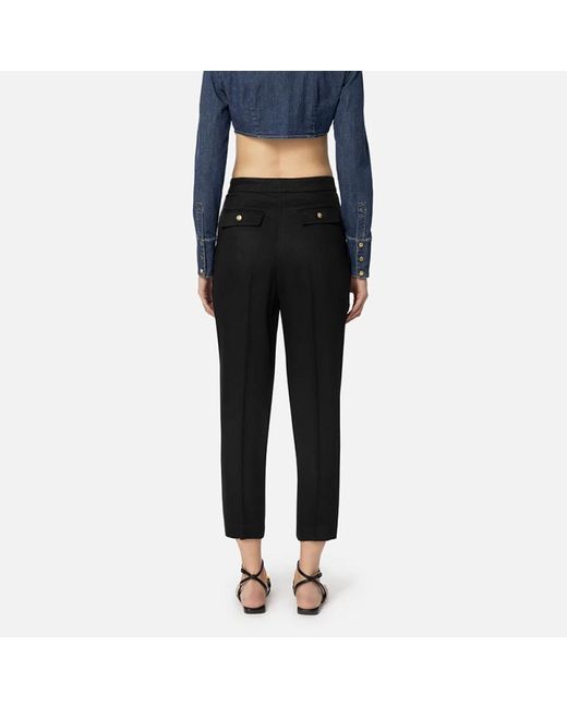 Elisabetta Franchi Black Elegant Pantalone Pa09452E2