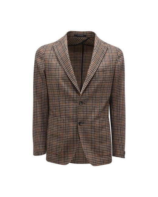 Tagliatore L9600 Giacca Pied-De-Poule Wool Jacket in Brown für Herren