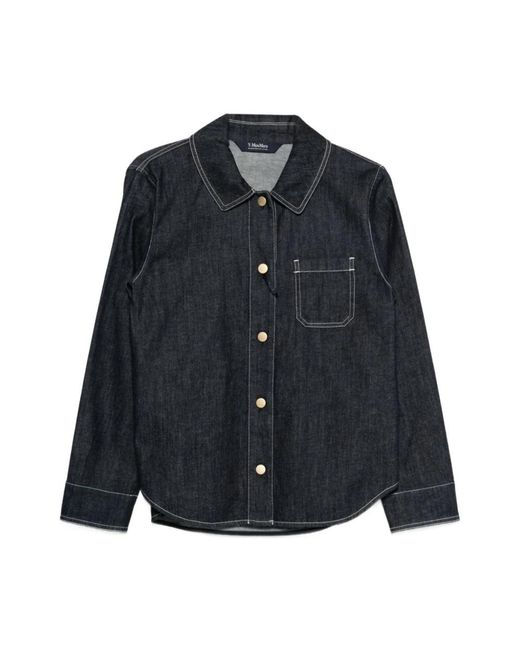 Max Mara Overhemden ,Blauw ,Denim Cotton Denim Shirt in het Blue