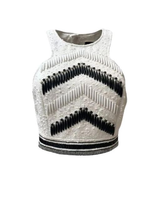 Elisabetta Franchi Gray Sleeveless Tops