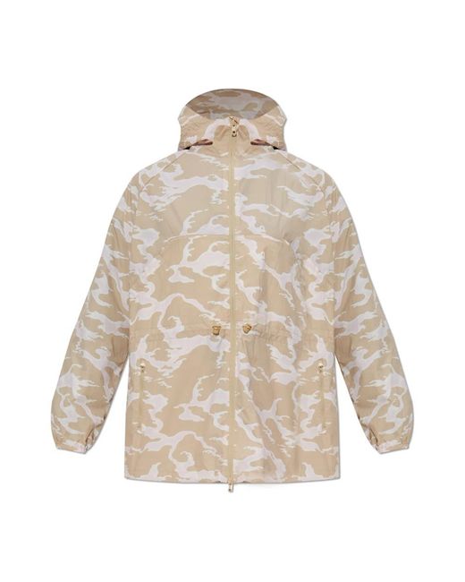 KENZO Jassen ,Nylon Lichte Jas Met Capuchon in het Natural