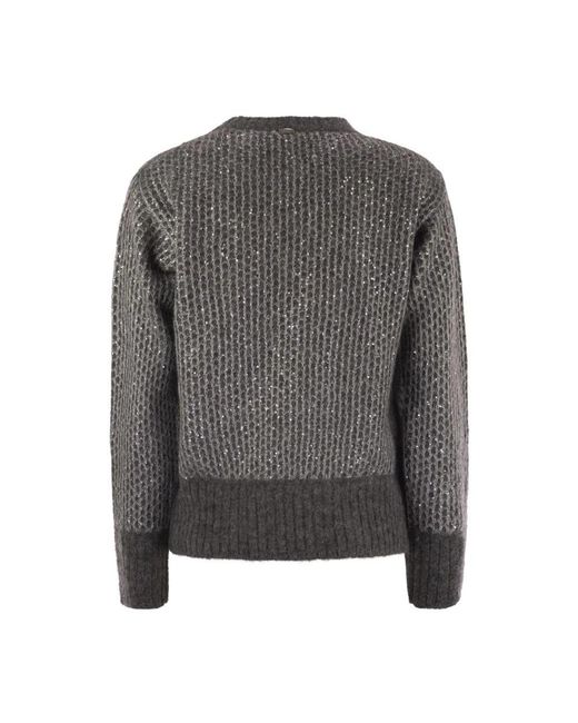 Herno Gray Round-Neck Knitwear