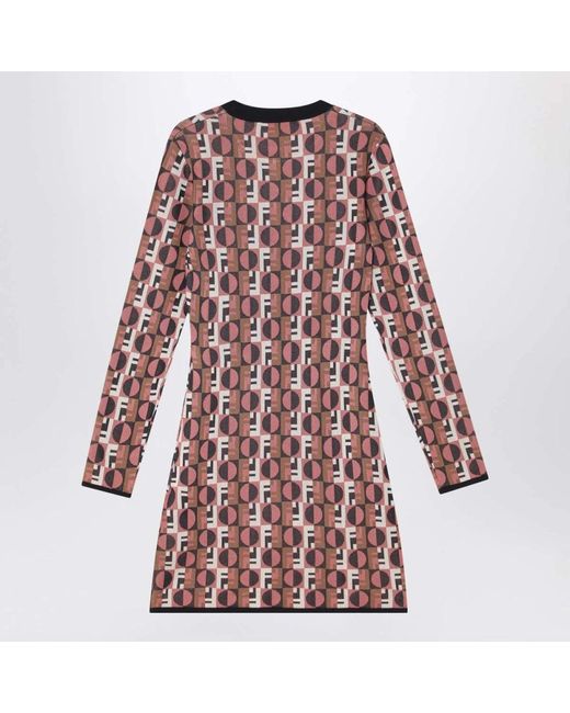 Fendi Kleedjes ,Roze ,Korte Roze Jurk Abito Donna Corto in het Red