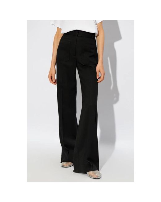 Trousers > wide trousers Victoria Beckham en coloris Black