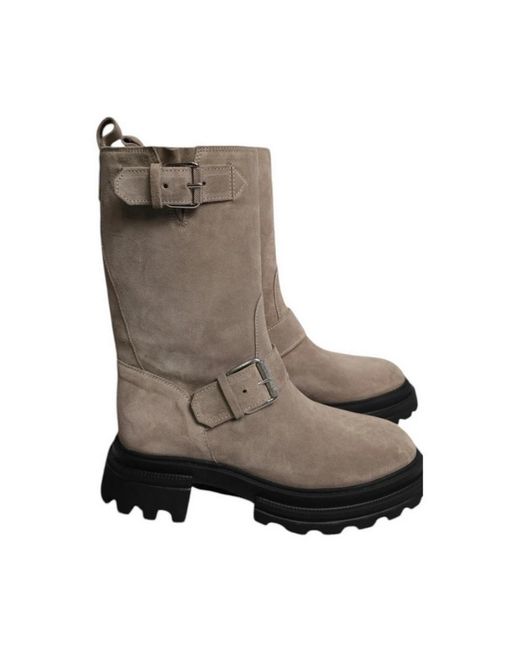 Hogan Schoenen ,Suède Biker Boots in het Brown