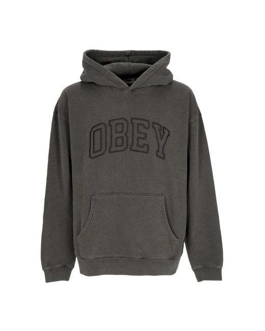 Obey Schweres pigment collegiate hoodie in Gray für Herren