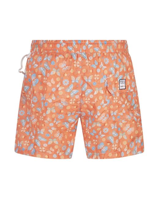 Fedeli Orange Beachwear for men