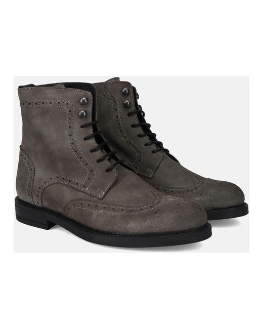Sangiorgio Black Lace-Up Boots for men