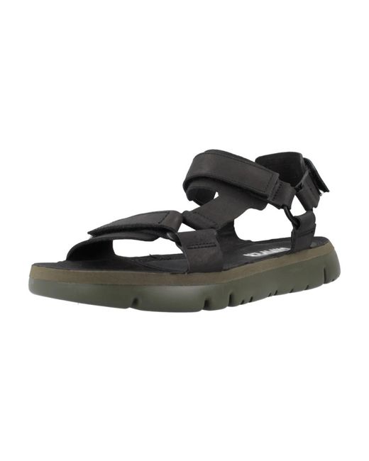 Camper Black Flat Sandals for men